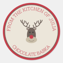 Red Beige Frohe Weihnachten Rudolph Holiday Backen