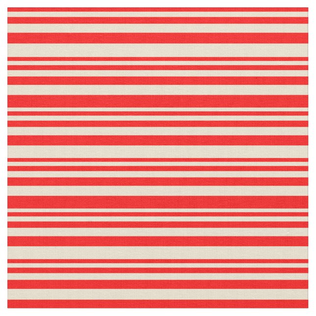 Red & Beige Muster Stoff (Nahaufnahme)