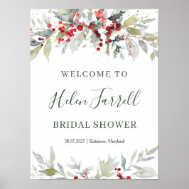 Red Berries Foliage Brautparty Poster