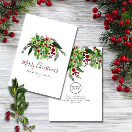 Red Berries Green Business Logo Weihnachten