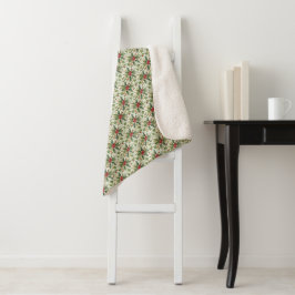 Red Berries Holly Holiday Weihnachten Sherpadecke