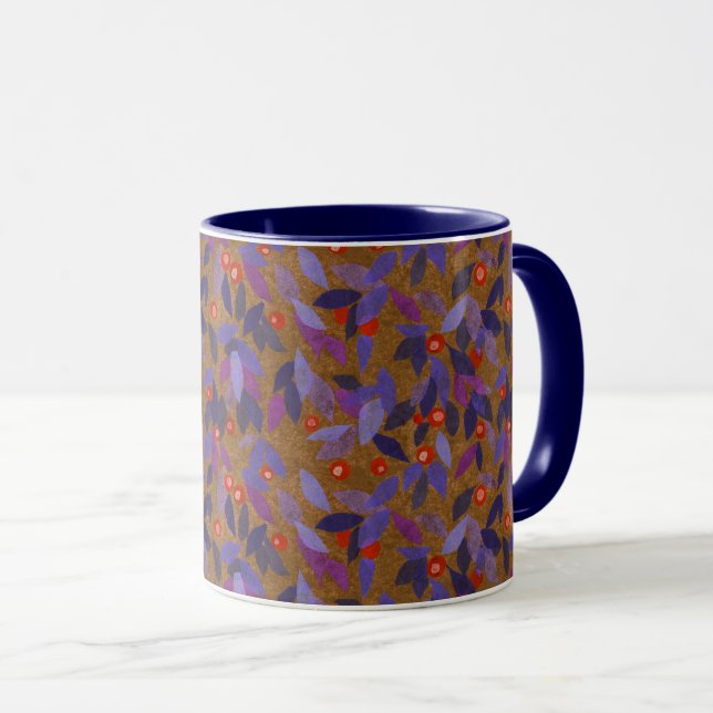 Red Berries Minimal floral Muster Einfache Botanik Tasse (VorderseiteRechts)