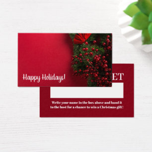 Red Berries & Mistletoe, Christmas Raffle Ticket