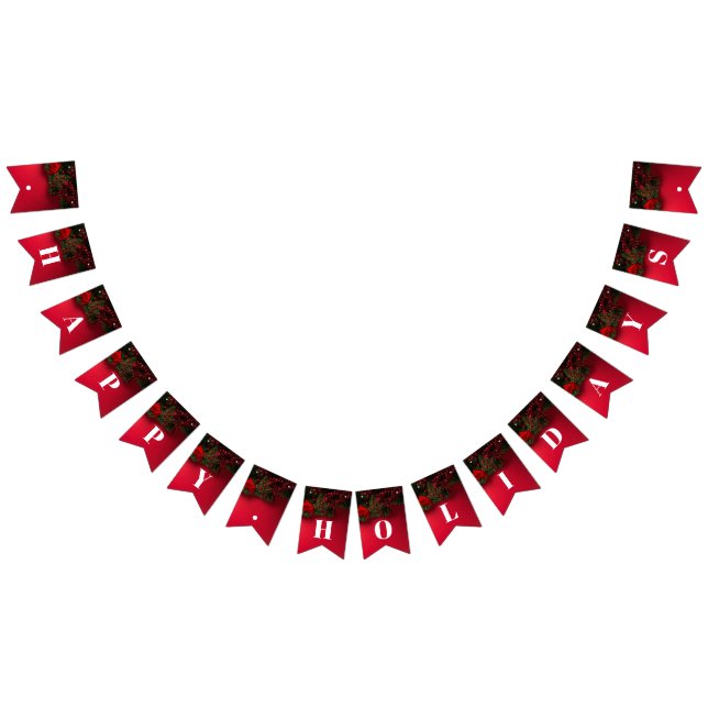 Red Berries & Mistletoe, Weihnachten Wimpelkette (Alle)