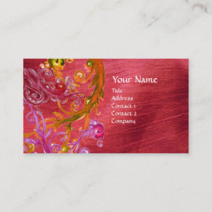RED BERRIES WIRBEL fuchsia Metallic Perle Visitenkarte