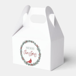 Red Berries Wreath and Red Cardinal Christmas  Geschenkschachtel