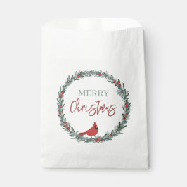 Red Berries Wreath and Red Cardinal Christmas  Geschenktütchen