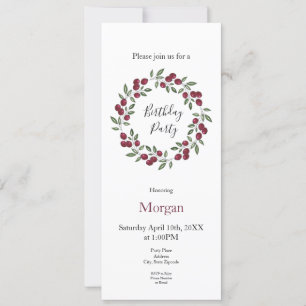 Red Berries Wreath Einladung