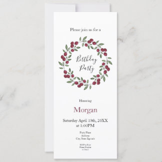 Red Berries Wreath Einladung