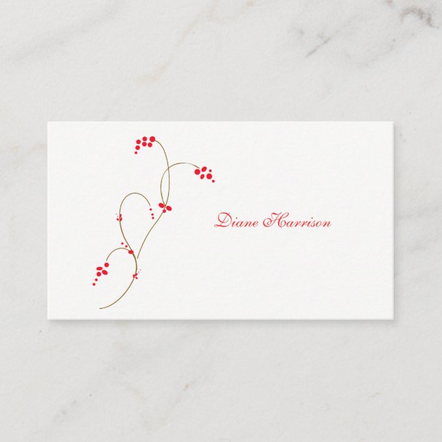 Red Berry Business Card Visitenkarte (Vorderseite)