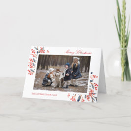 Red Berry Foliage Weihnachtsfeiertag Foto Feiertagskarte