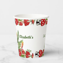 Red Berry Garden Toadstol Kinder 1. Geburtstag Par Pappbecher