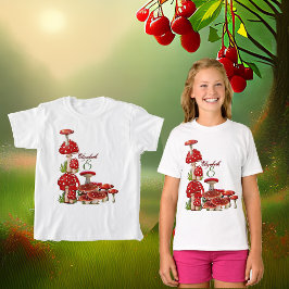 Red Berry Garden Toadstool Grüne Landschaft Mushro T-Shirt