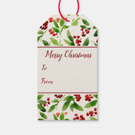 Red Berry Green Verlasse Weihnachtsgestaltung Geschenkanhänger