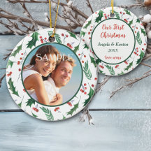 Red Berry Holly Foto Template Unser erstes Weihnac