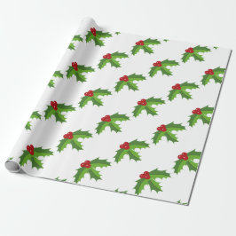 Red Berry Holly Geschenkpapier