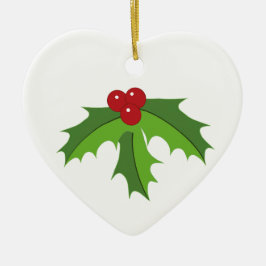 Red Berry Holly Keramikornament