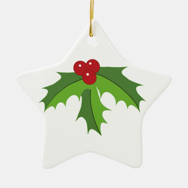 Red Berry Holly Keramikornament (Vorne)