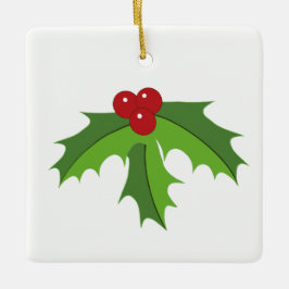 Red Berry Holly Keramikornament
