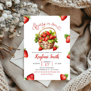 Red Berry in Liebe Strawberry Thema Brautparty Einladung