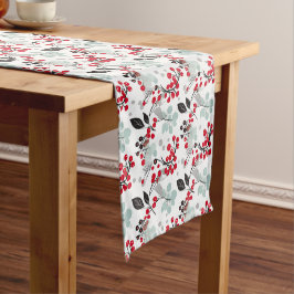 Red Berry Mistletoe Christmas Pattern Kurzer Tischläufer