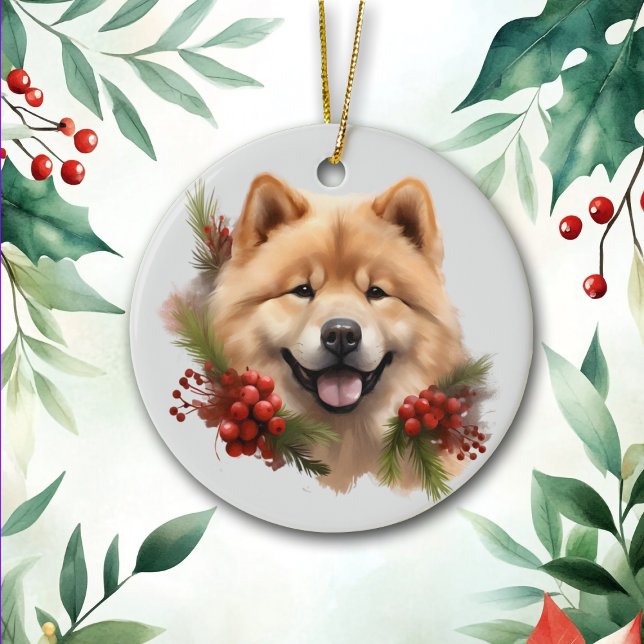 Red Berry Pine Shiba Inu Dog Keramik Ornament (Von Creator hochgeladen)