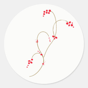 Red Berry Round Sticker