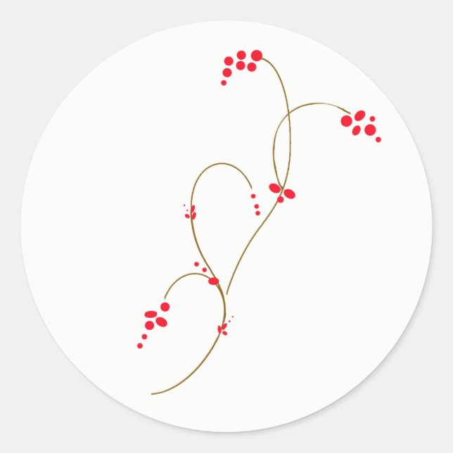 Red Berry Round Sticker (Vorderseite)
