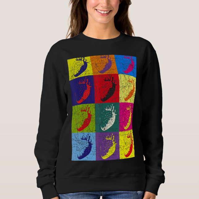 Red Berry Summer Food Frucht Pop Art Erdbeere 1 Sweatshirt (Vorderseite)