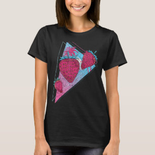 Red Berry Summer Fruit Retro 90er Vaporwave Strawb T-Shirt
