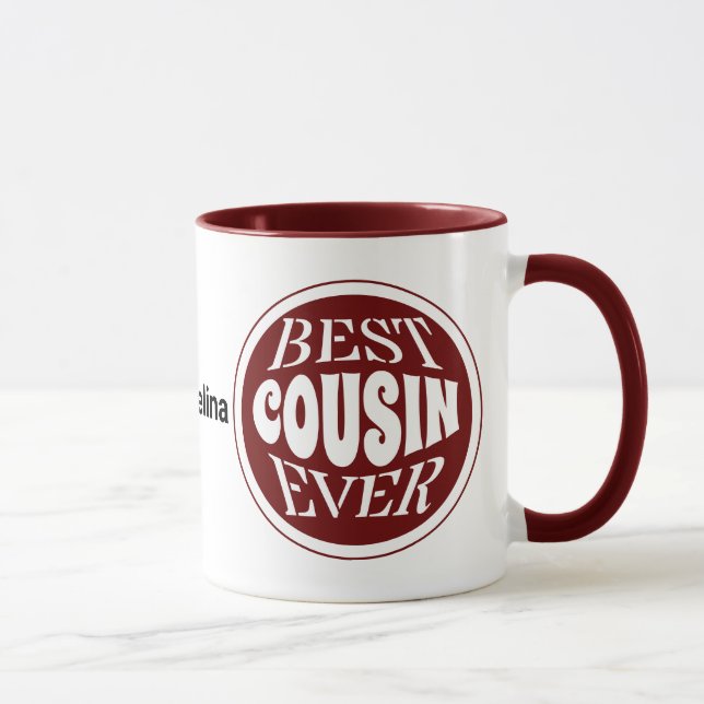 Red BEST COUSIN EVENT Personalisiert Tasse (Rechts)