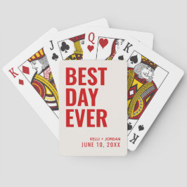 Red Best Day Ever Wedding Cards Spielkarten