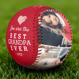 Red Best Opa Ever Herz 4 FotoCollage Baseball