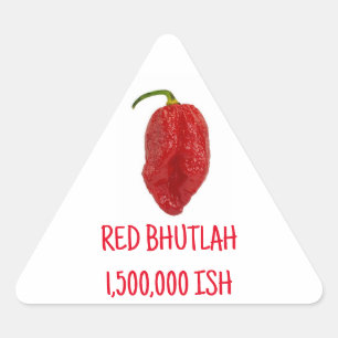 RED BHUTLA SUPER HOT PEPPER DREIECKIGER AUFKLEBER