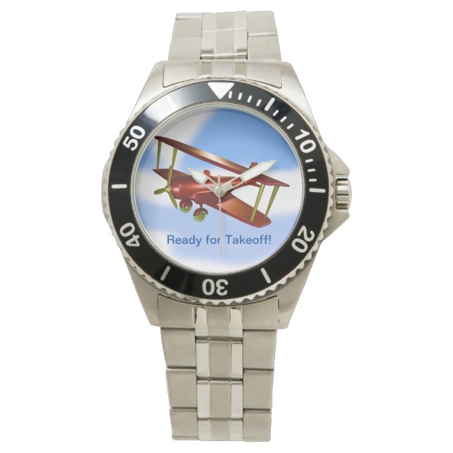 Red Bi-Flugzeug eWatch Armbanduhr (Vorderseite)