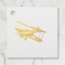 Red Bi-Flugzeug Foil Favor Tag