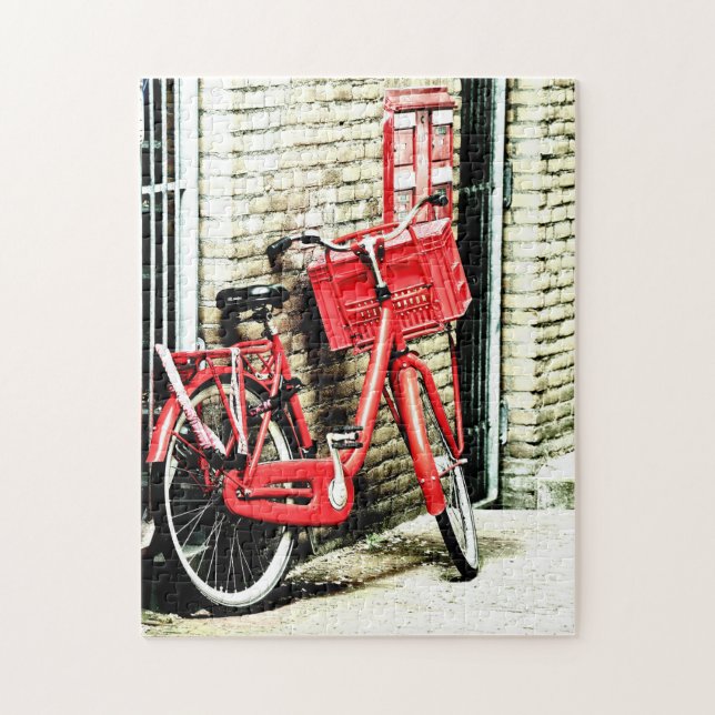 Red Bicycle & Amsterdam, Niederlande /Design Puzzle (Vertikal)