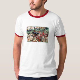 'Red Bicycles' Adult Ringer-T - Shirt