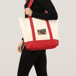'Red Bicycles' Leinwand Pocket Tote Tasche