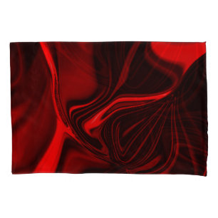Red biegst du and undulations on dark background kissenbezug