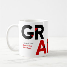Red Big Bold Abschluss: Angle Cut Letters Kaffeetasse