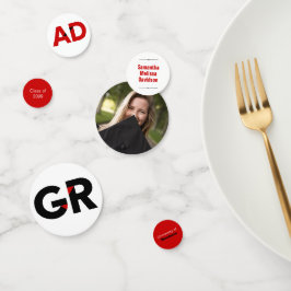 Red Big Bold Abschluss: Angle Cut Letters Konfetti