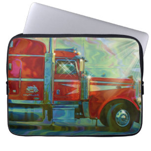 Red Big Rig LKW Fahrer's Art Laptop Sleeve
