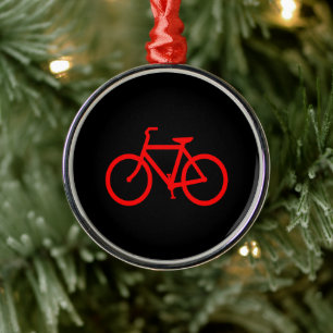 Red Bike Graphic Ornament Aus Metall