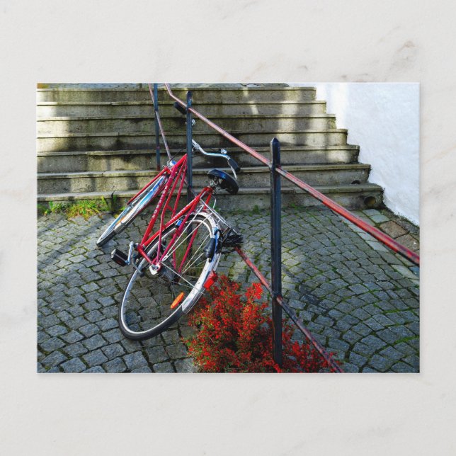 Red Bike Postcard Postkarte (Vorderseite)