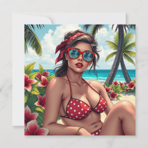 Red Bikini, Sonnenbrille und Bandana Blank