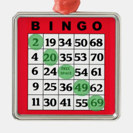 Red BINGO Card | BINGO Lover's Geschenk Weihnachte Ornament Aus Metall