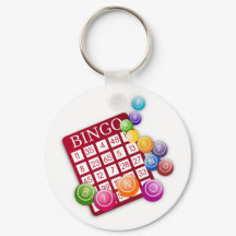 Red Bingo Card in Balls Doppelseitiger Keychanin