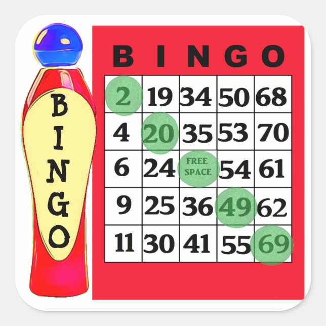 Red BINGO & Dauber Stickers (Vorderseite)