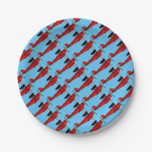 Red Biplane Pappteller